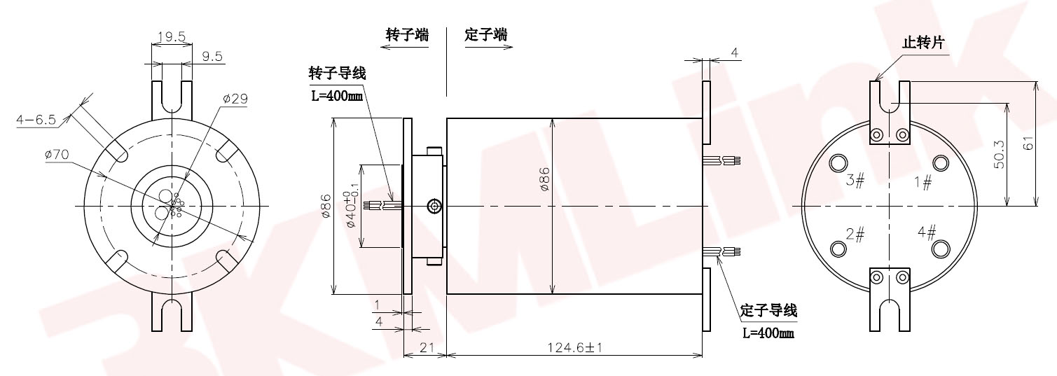 3KM-T000-8010-16S-2G空心軸導(dǎo)電滑環(huán)尺寸圖