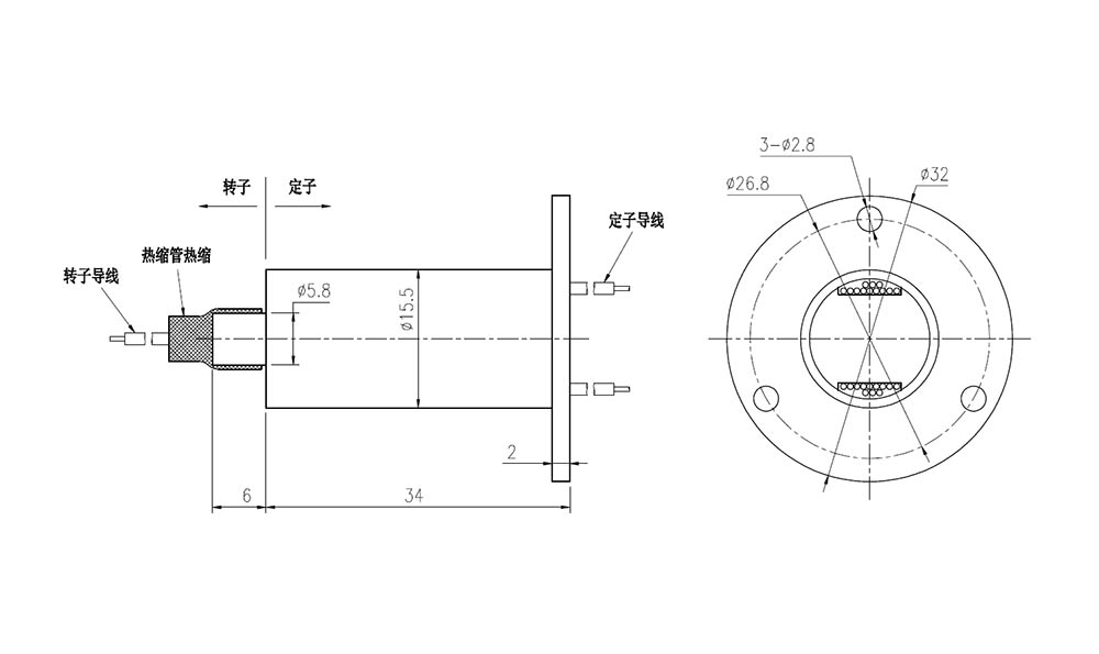 3KM-M155F1-2402系列導(dǎo)電滑環(huán)尺寸圖